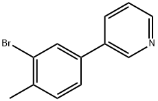 3-(3-Bromo-4-methylphenyl)pyridine Structure