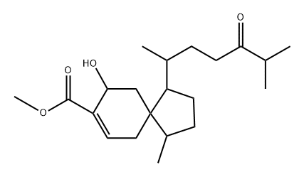 Spiro[4.5]dec-7-ene-8-carboxylic acid, 1-(1,5-dimethyl-4-oxohexyl)-9-hydroxy-4-methyl-, methyl ester, [1R-[1α(R*),4β,5β(S*)]]- (9CI) Structure