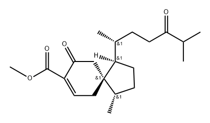 Spiro[4.5]dec-7-ene-8-carboxylic acid, 1-(1,5-dimethyl-4-oxohexyl)-4-methyl-9-oxo-, methyl ester, [1R-[1α(R*),4β,5β]]- (9CI) Structure