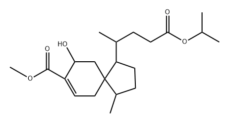 Spiro[4.5]dec-7-ene-1-butanoic acid, 9-hydroxy-8-(methoxycarbonyl)-γ,4-dimethyl-, 1-methylethyl ester, [1R-[1α(R*),4β,5β(S*)]]- (9CI) Structure