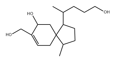 Spiro[4.5]dec-7-ene-1-butanol, 9-hydroxy-8-(hydroxymethyl)-δ,4-dimethyl-, [1R-[1α(R*),4β,5β(S*)]]- (9CI) 구조식 이미지