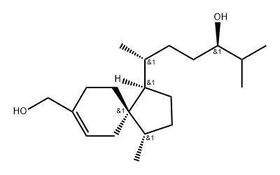 Spiro[4.5]dec-7-ene-1-butanol, 8-(hydroxymethyl)-δ,4-dimethyl-α-(1-methylethyl)-, [1R-[1α(αR*,δR*),4β,5β]]- (9CI) Structure