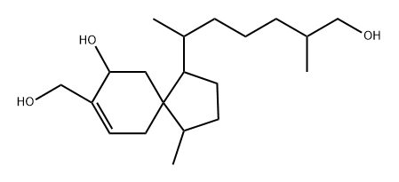 Spiro[4.5]dec-7-ene-1-hexanol, 9-hydroxy-8-(hydroxymethyl)-β,ζ,4-trimethyl-, [1R-[1α(βS*,ζR*),4β,5β(S*)]]- (9CI) Structure