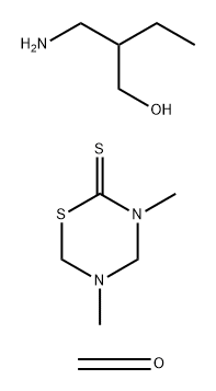 Formaldehyde, reaction products with 2-(aminomethyl)-1-butanol and tetrahydro-3,5-dimethyl-2H-1,3,5-thiadiazine-2-thione  Structure