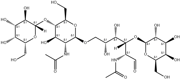 O-b-D-galactopyranosyl-(1->3)-O-[O-b-D-galactopyranosyl-(1->4)-2-(acetylamino)-2-deoxy-b-D-glucopyranosyl-(1->6)]-2-(acetylamino)-2-deoxy- D-Galactose Structure