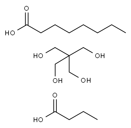 Octanoic acid, mixed diesters with butyric acid and pentaerythritol  Structure