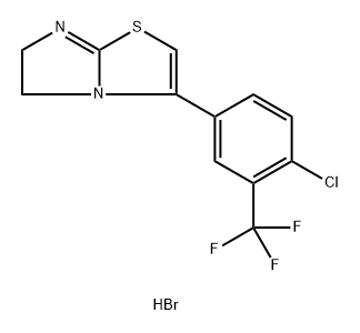 Imidazo[2,1-b]thiazole, 3-[4-chloro-3-(trifluoromethyl)phenyl]-5,6-dihydro-, hydrobromide (1:1) Structure