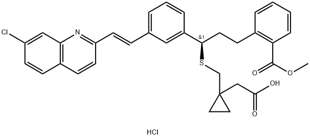 2'-Des(1-히드록시-1-메틸에틸)-2'-메틸카르복시몬테루카스트염산염 구조식 이미지