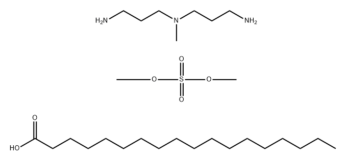 Octadecanoic acid, reaction products with N-(3-aminopropyl)-N-methyl-1,3-propanediamine, di-Me sulfate-quaternized Structure