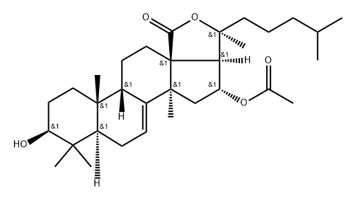 (9β)-16α-Acetyloxy-3β,20-dihydroxy-5α-lanost-7-en-18-oic acid 18,20-lactone Structure