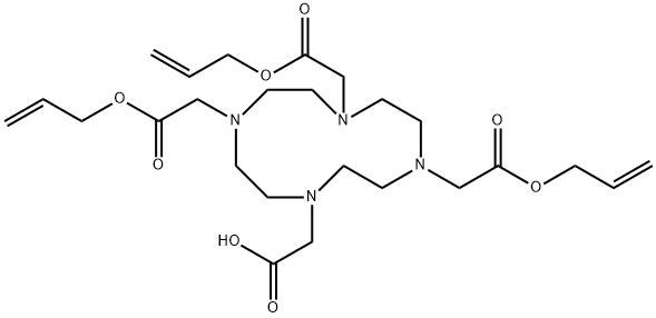 (4,7,10-Tris-allyloxycarbonylmethyl-1,4,7,10-tetraaza-cyclododec-1-yl)-acetic acid Structure