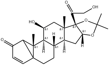 1,5-Cyclopregn-4-ene-2,20-dione, 11,21-dihydroxy-16,17-[(1-methylethylidene)bis(oxy)]-, (1β,5R,11β,16α)- (9CI) Structure