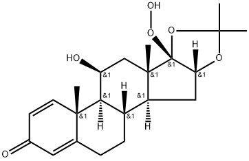 Androsta-1,4-dien-3-one, 17-hydroperoxy-11-hydroxy-16,17-[(1-methylethylidene)bis(oxy)]-, (11β,16α,17β)- (9CI) Structure