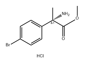 Benzeneacetic acid, α-amino-4-bromo-α-methyl-, methyl ester, hydrochloride (1:1), (αS)- 구조식 이미지