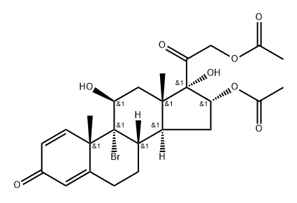 (11,16)-9-bromo-11,17-dihydroxy-3,20-dioxopregna-1,4-diene-16,21-diyl diacetate Structure