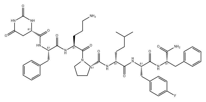 Hoo-Phe-Orn-Pro-hle-Pf-Phe-NH2 Structure