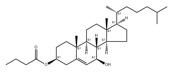 Cholest-5-ene-3,7-diol,3-butanoate,(3,7)-(9CI) 구조식 이미지