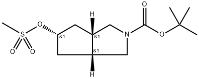 Cyclopenta[c]pyrrole-2(1H)-carboxylic acid, hexahydro-5-[(methylsulfonyl)oxy]-, 1,1-dimethylethyl ester, (3aα,5β,6aα)- Structure