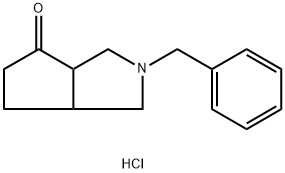 Cyclopenta[c]pyrrol-4(1H)-one, hexahydro-2-(phenylmethyl)-, hydrochloride (1:1) 구조식 이미지