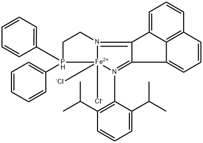 Iron, dichloro[N-[2-[[2-(diphenylphosphino-κP)ethyl]imino-κN]-1(2H)-acenaphthylenylidene]-2,6-bis(1-methylethyl)benzenamine-κN]-, (SP-5-14)- Structure