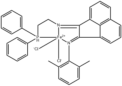 Iron, dichloro[N-[2-[[2-(diphenylphosphino-κP)ethyl]imino-κN]-1(2H)-acenaphthylenylidene]-2,6-dimethylbenzenamine-κN]- Structure