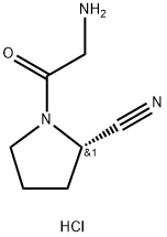 2-Pyrrolidinecarbonitrile, 1-(2-aminoacetyl)-, hydrochloride (1:1), (2S)- 구조식 이미지