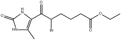 1H-Imidazole-4-hexanoic acid, δ-bromo-2,3-dihydro-5-methyl-ε,2-dioxo-, ethyl ester Structure