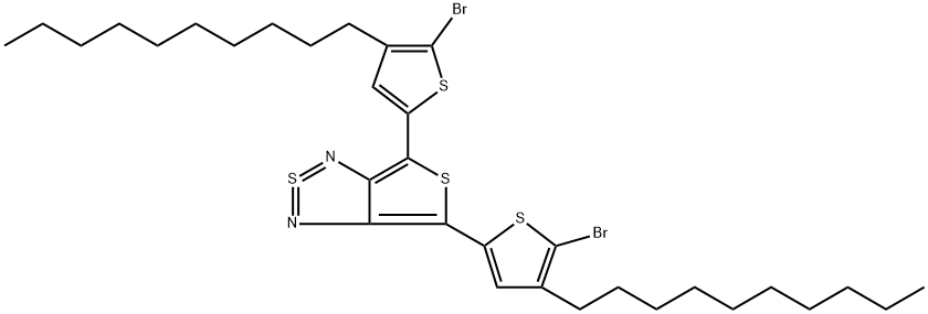 Thieno[3,4-c][1,2,5]thiadiazole-2-SIV, 4,6-bis(5-bromo-4-decyl-2-thienyl)- (9CI) Structure