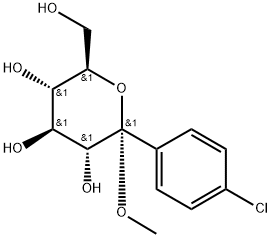 α-D-Glucopyranoside, methyl 1-C-(4-chlorophenyl)- Structure