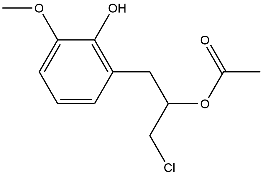 Benzeneethanol, α-(chloromethyl)-2-hydroxy-3-methoxy-, 1-acetate 구조식 이미지