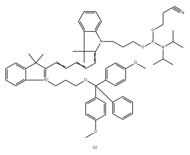 Cy5 MMTr CE Phosphoramidit Structure