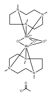 Di-mangan(IV)-tris(my-oxo)-di(1,4,7-trimethyl-1,4,7-triazacyclononan-bis(acetat) Structure