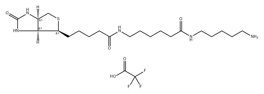 Biotin-X Cadaverine  [5-(((N-(Biotinoyl)aMino)hexanoyl)aMino)pentylaMine, trifluoroacetic acid salt] Structure