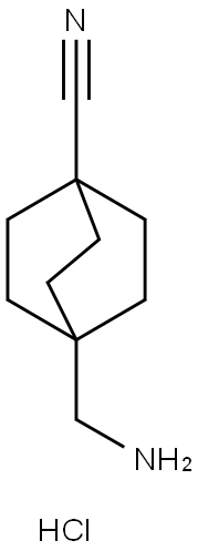 4-Aminomethyl-bicyclo[2.2.2]octane-1-carbonitrile hydrochloride Structure