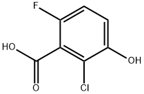 2-Chloro-6-fluoro-3-hydroxybenzoic acid Structure