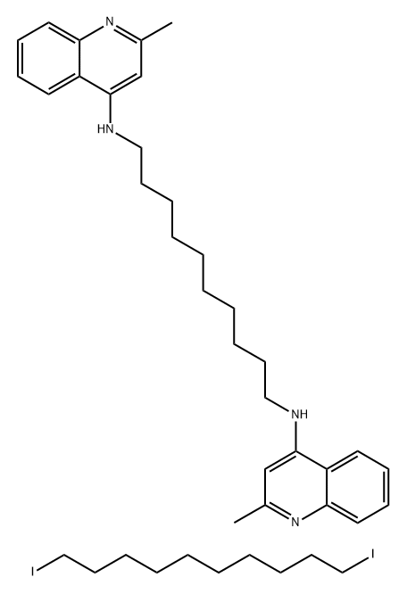 1,10-Decanediamine, N,N'-bis(2-methyl-4-quinolinyl)-, reaction products with 1,10-diiododecane, acetylated Structure