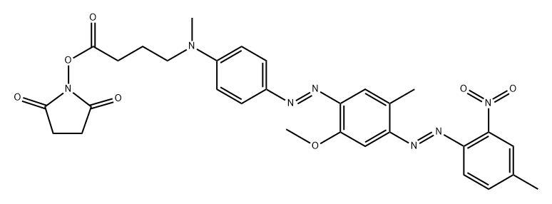 Butanoic acid, 4-[[4-[2-[2-methoxy-5-methyl-4-[2-(4-methyl-2-nitrophenyl)diazenyl]phenyl]diazenyl]phenyl]methylamino]-, 2,5-dioxo-1-pyrrolidinyl ester Structure