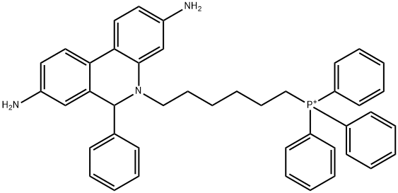 Phosphonium, [6-(3,8-diamino-6-phenyl-5(6H)-phenanthridinyl)hexyl]triphenyl- Structure