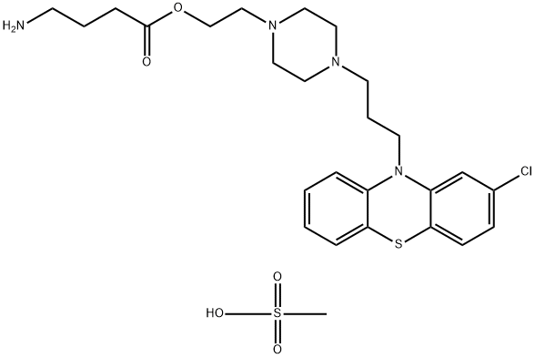 Butanoic acid, 4-amino-, 2-[4-[3-(2-chloro-10H-phenothiazin-10-yl)propyl]-1-piperazinyl]ethyl ester, methanesulfonate (1:3) Structure