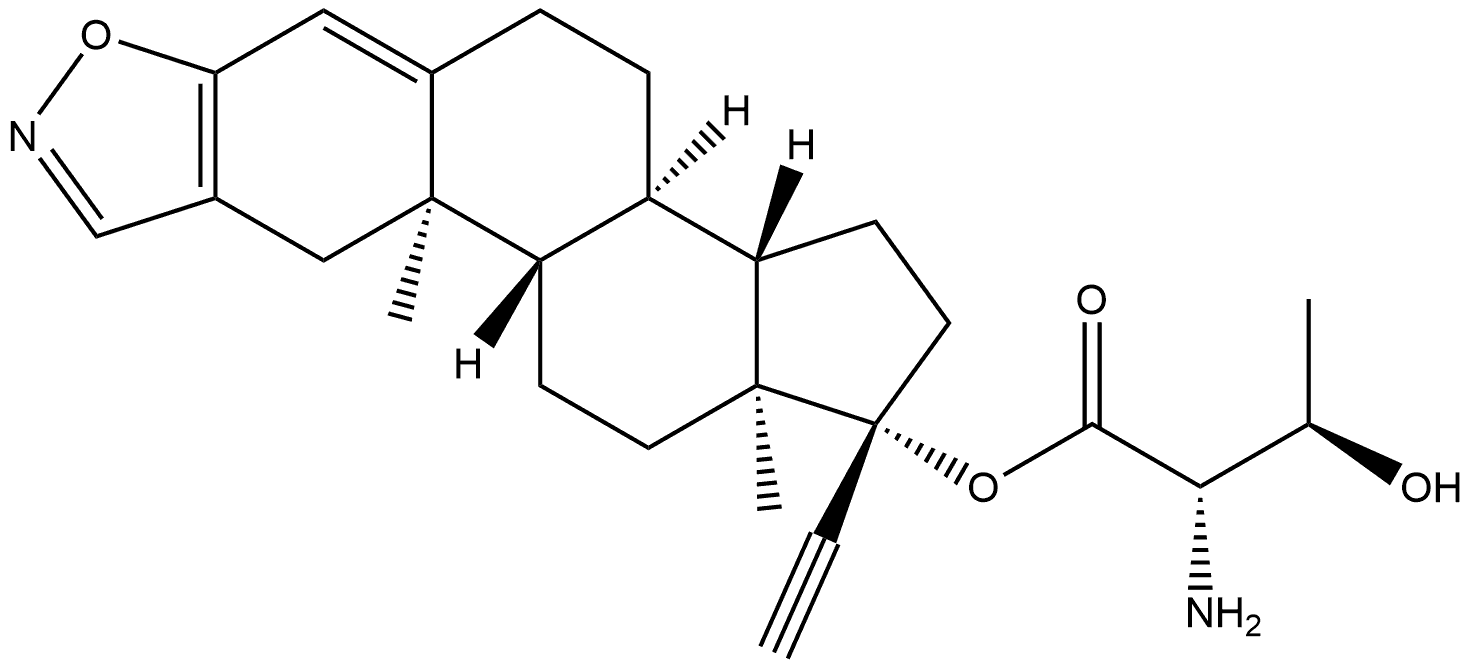L-Threonine, (17α)-pregna-2,4-dien-20-yno[2,3-d]isoxazol-17-yl ester Structure