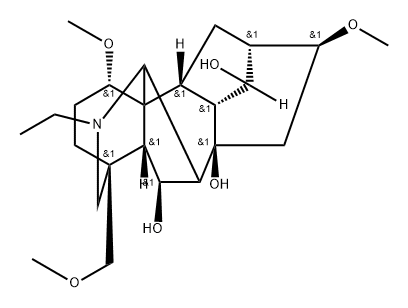 Aconitane-6,8,14-triol, 20-ethyl-1,16-dimethoxy-4-(methoxymethyl)-, (1α,6β,14α,16β)- 구조식 이미지