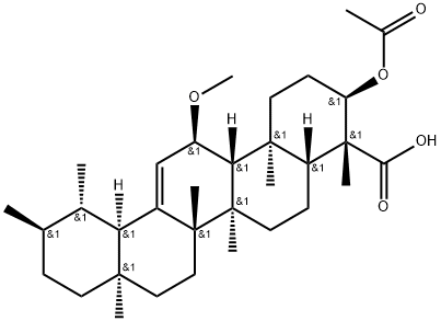 Urs-12-en-23-oic acid, 3-(acetyloxy)-11-methoxy-, (3α,4β,11α)- 구조식 이미지