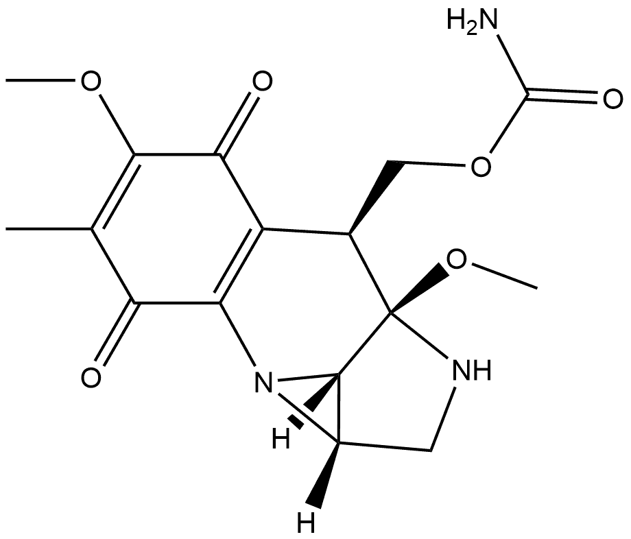 2,7b-Diazabenzo[f]cycloprop[cd]indene-4,7-dione, 3-[[(aminocarbonyl)oxy]methyl]-1,2,2a,3,7c,7d-hexahydro-2a,5-dimethoxy-6-methyl-, (2aR,3S,7cS,7dS)- (9CI) Structure