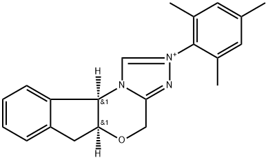 4H,6H-Indeno[2,1-b][1,2,4]triazolo[4,3-d][1,4]oxazinium, 5a,10b-dihydro-2-(2,4,6-trimethylphenyl)-, (5aS,10bR)- Structure