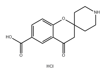 Spiro[2H-1-benzopyran-2,4'-piperidine]-6-carboxylic acid, 3,4-dihydro-4-oxo-, hydrochloride (1:1) 구조식 이미지