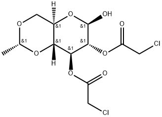 β-D-Glucopyranose, 4,6-O-ethylidene-, 2,3-bis(chloroacetate), (R)- (9CI) Structure