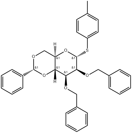 4-Methylphenyl 2,3-di-O-benzyl-4,6-O-benzylidene-1-thio-alpha-D-mannopyranoside, Min. 98% 구조식 이미지