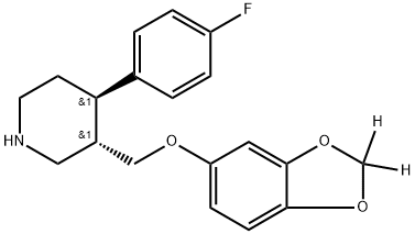 Piperidine, 3-[(1,3-benzodioxol-5-yl-2,2-d2-oxy)methyl]-4-(4-fluorophenyl)-, (3S,4R)- Structure