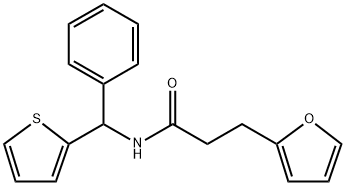 3-(furo-2-yl)-N-(phenyl(Thien-2-yl)methyl)propionamide 구조식 이미지
