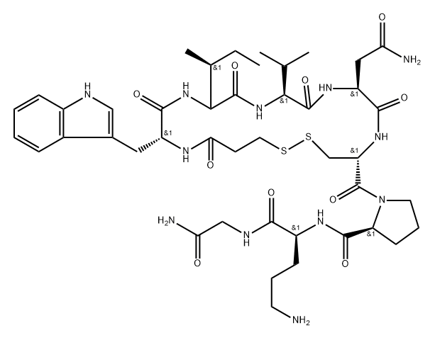 1-deamino-2-Trp-4-Val-8-Orn-OT Structure